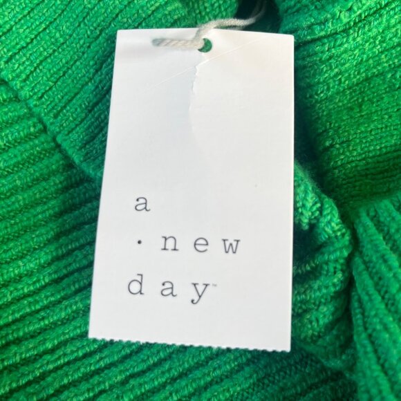 A New Day Turtleneck Sweater Womens XS Green New Pullover Cozy Casual Chic - Picture 8 of 8